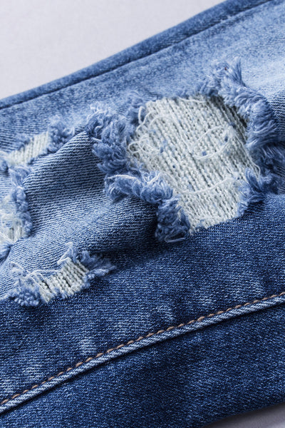 Distressed Flared Jeans with Pockets